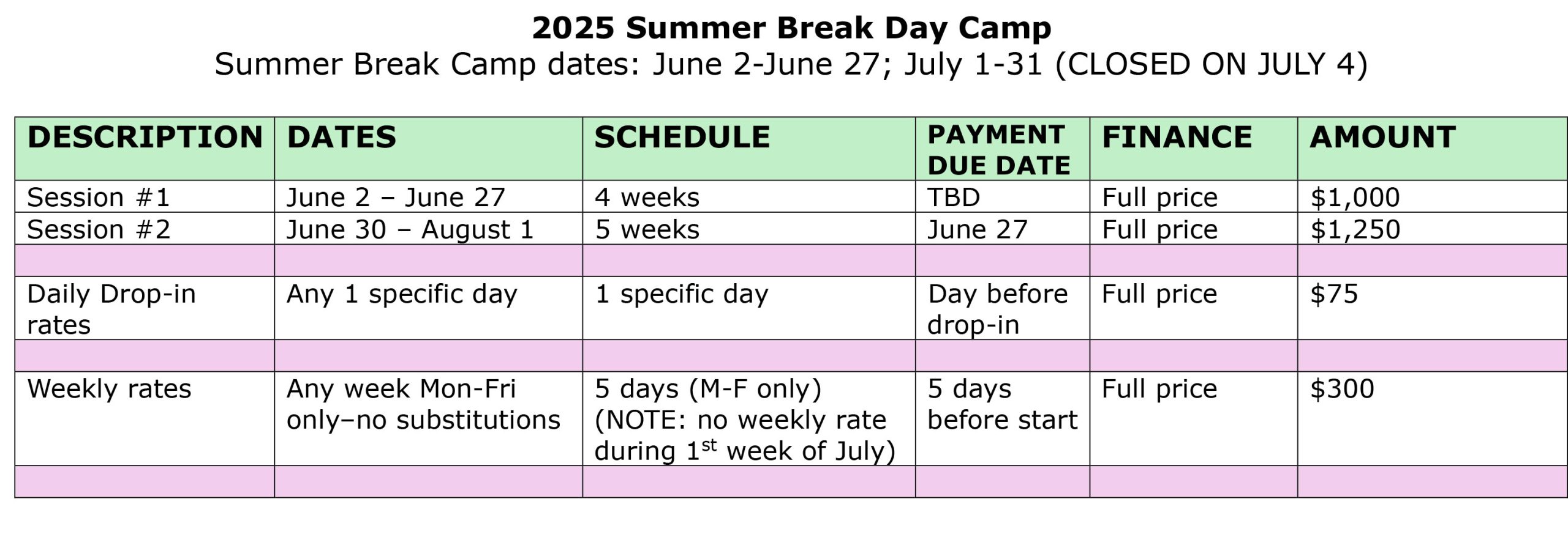 2025 06 03 2nd Amended 2025 Summer Schedule 2025 06 03 2nd Amended 2025 Summer Schedule